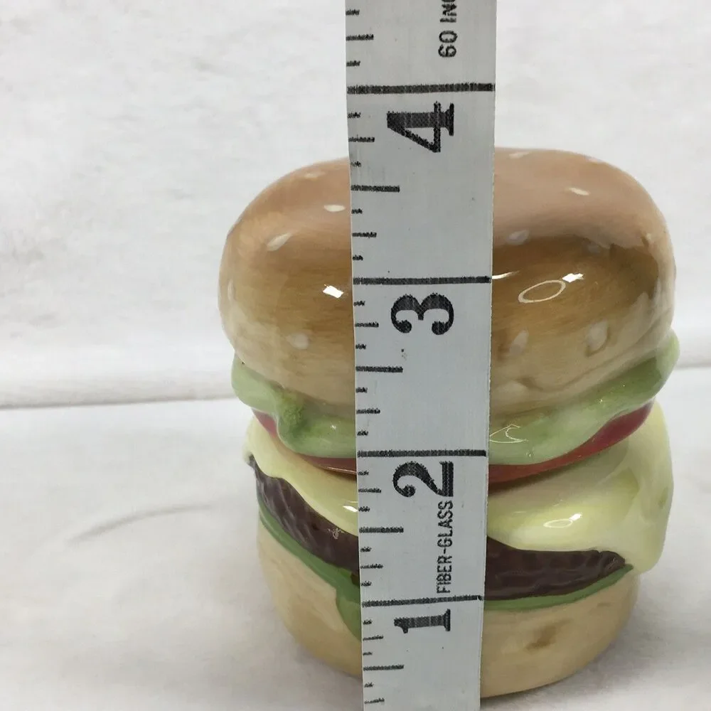 Pier 1 Imports Salt Pepper Shaker Set Thrill of the Grill Cheeseburger Stackable